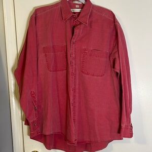Geoffrey Bean Red Denim Jacket shirt L